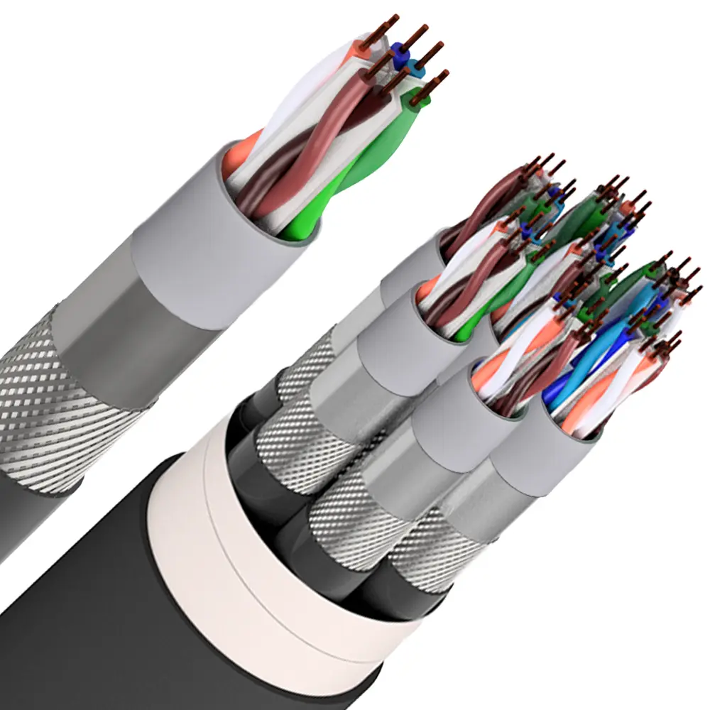 Cabos Audiolink 6 com múltiplos condutores e blindagem, ideais para áudio profissional e sistemas de interligação.