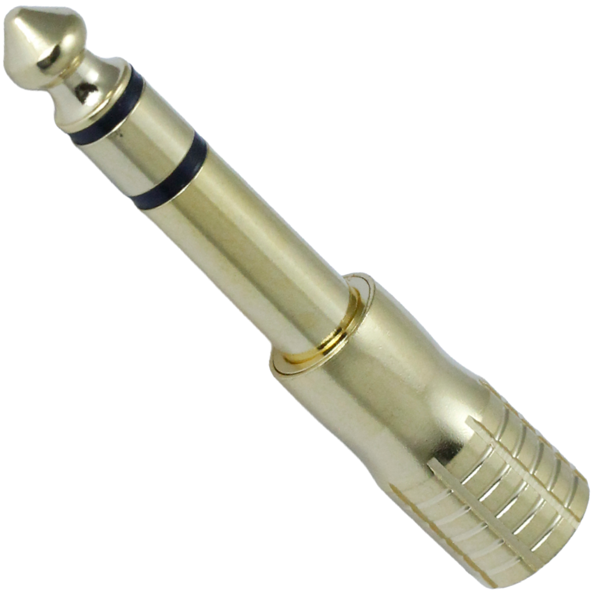 Adaptador P10 macho Stereo x P2 fêmea Stereo.