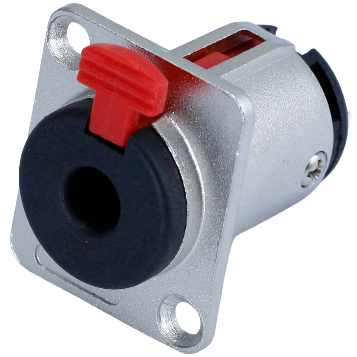 Conector P10S Stereo fêmea de painel com trava.