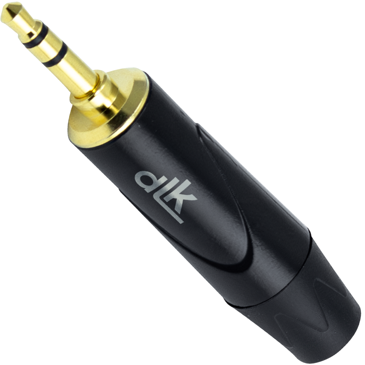 Conector DLK P2(m) Estéreo dourado Ø 6 mm Capa preta.