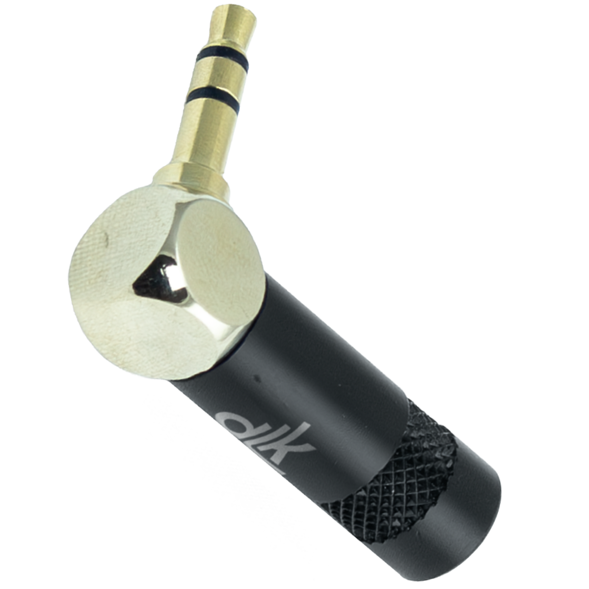 Conector DLK P2(m) Estéreo 90° dourado Ø 6 mm.