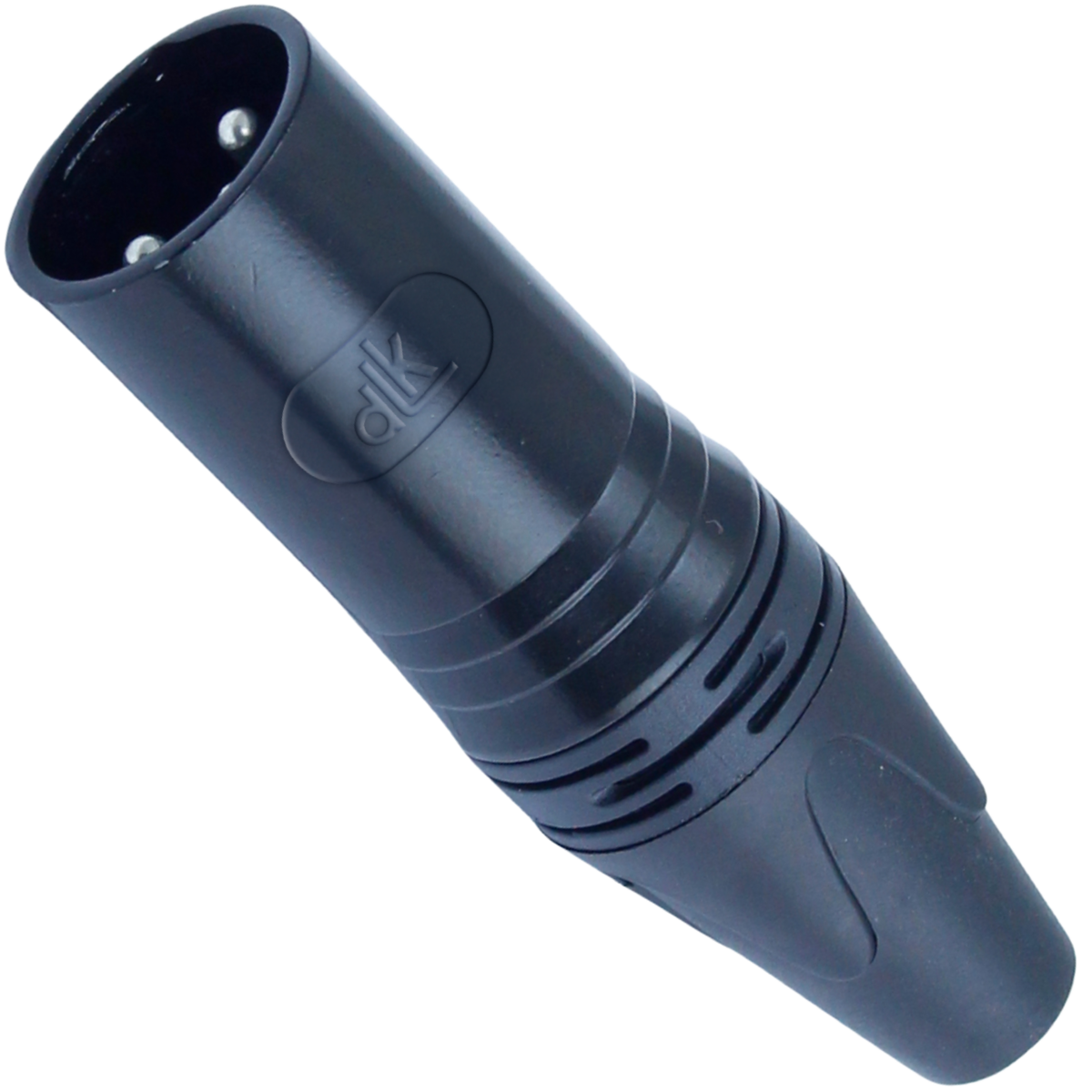 Conector XLR macho 3 polos preto linha.