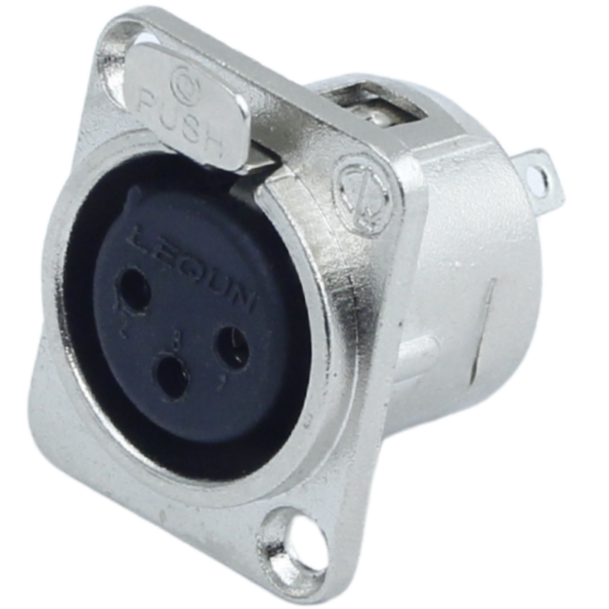 Conector XLR fêmea 3 polos painel.