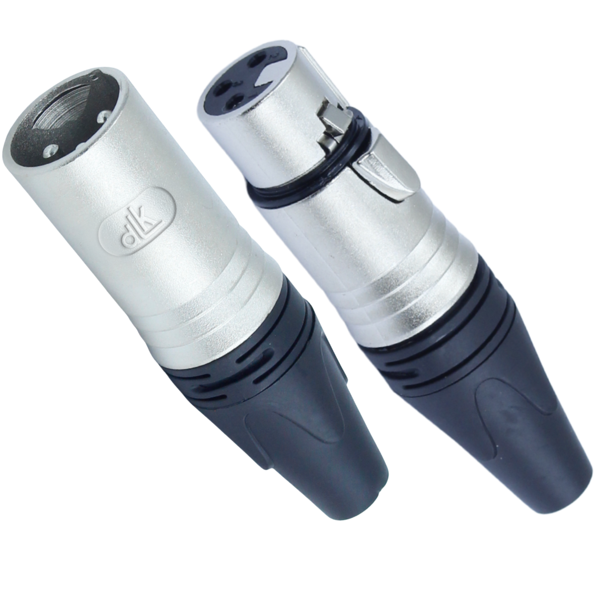 Conector Som XLR(f) / XLR(m) 3 Polos (blister com 01 peça de cada).