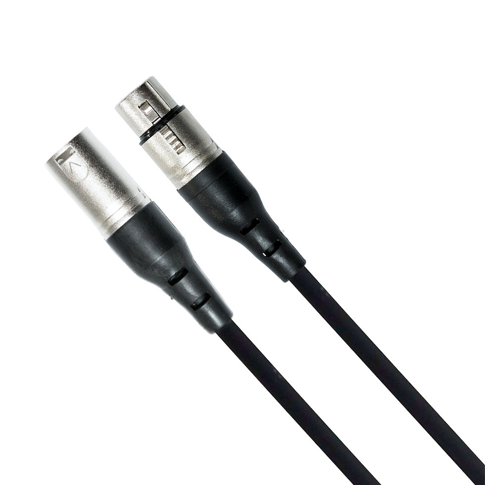 Cabo POP Line para microfone com conectores XLR e P10 metálicos e 5 metros, indicado para ensaios, estudo e uso musical.